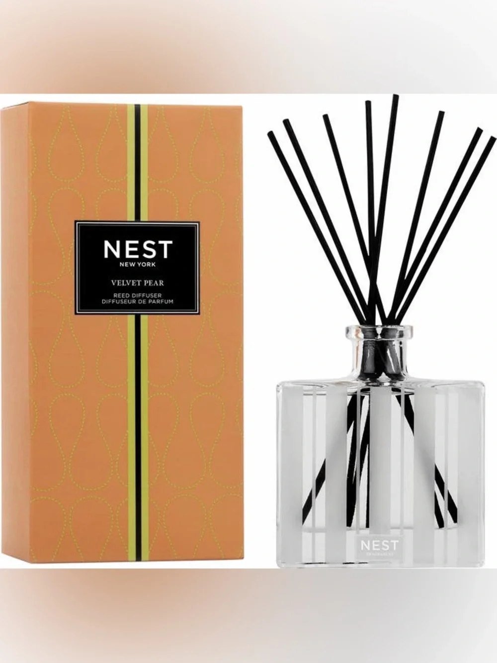 NEST New York Velvet Pear Bundle Lg. Candle (8.1 Oz.)+F/S Diffuser (5.9 Oz.) NIB